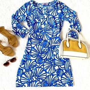 Barbara Gerwit Vintage Blue & White Dress